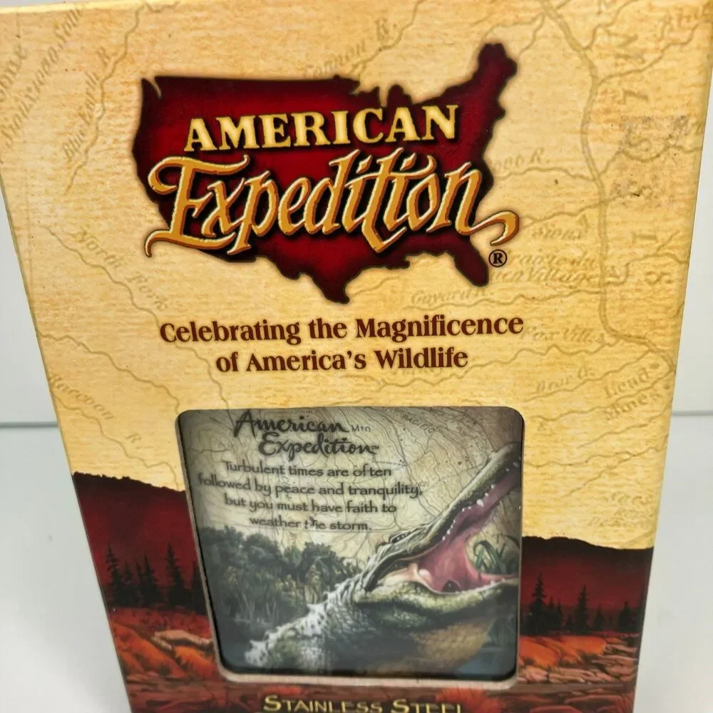 American Expedition Hip Flask Alligator Stainless Steel No Funnel